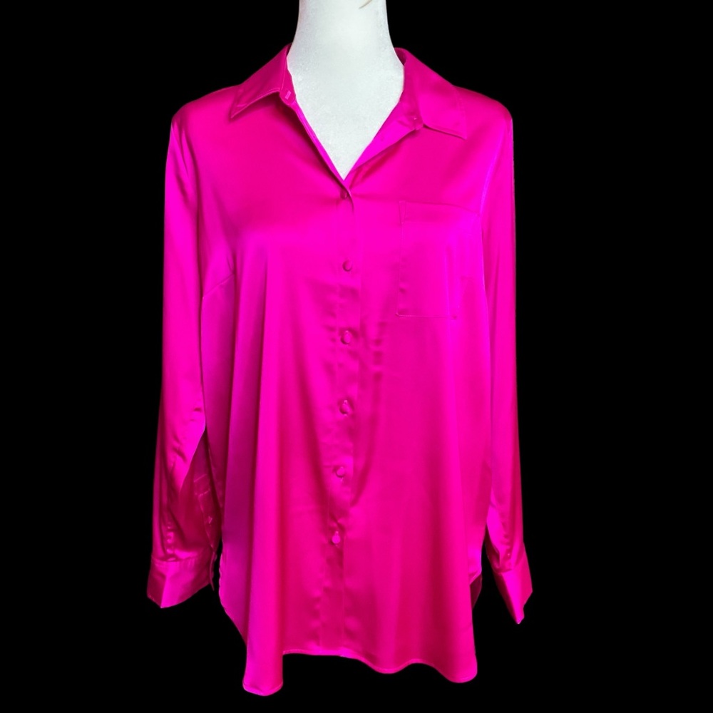 Talbots Fuchsia Button-Down Shirt, size M